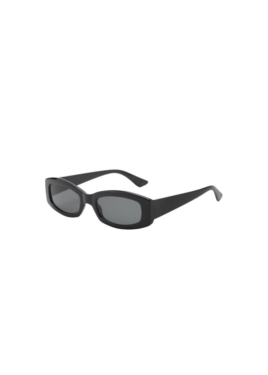 Black Contrasting Rectangular-Frame Sunglasses, Black, large image number 2