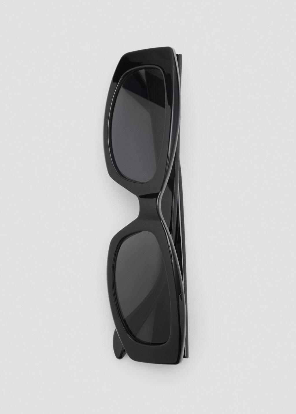 Black Contrasting Rectangular-Frame Sunglasses, Black, large image number 3