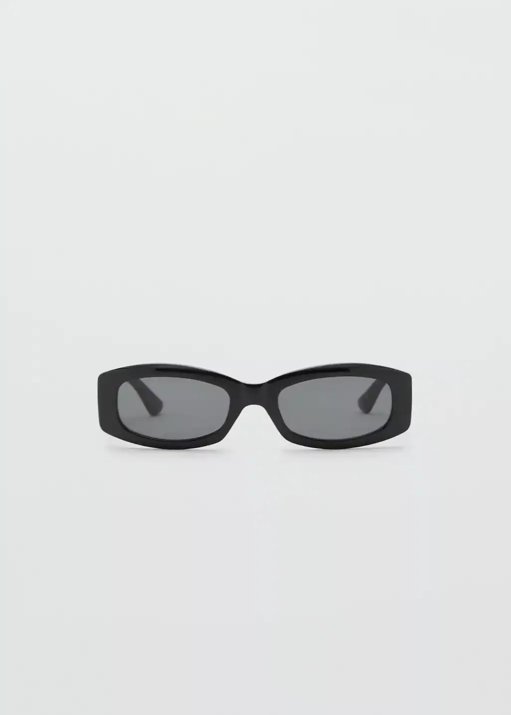 Black Contrasting Rectangular-Frame Sunglasses, Black, large image number 4