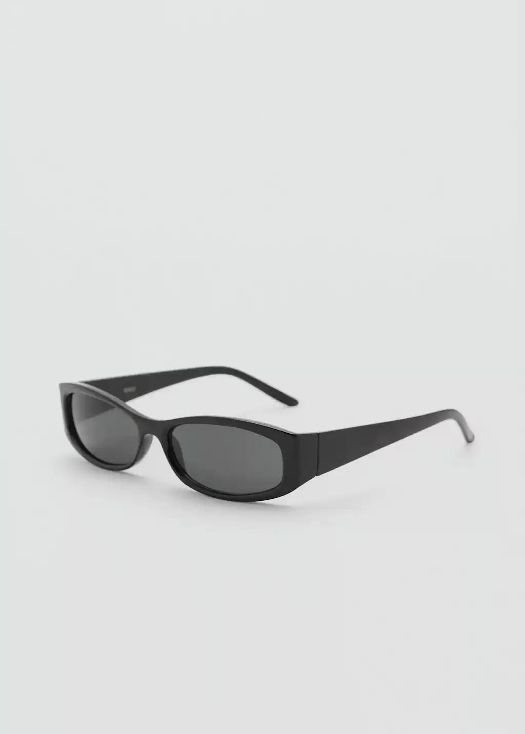 Black Rectangular-Frame Sunglasses, Black, large image number 0