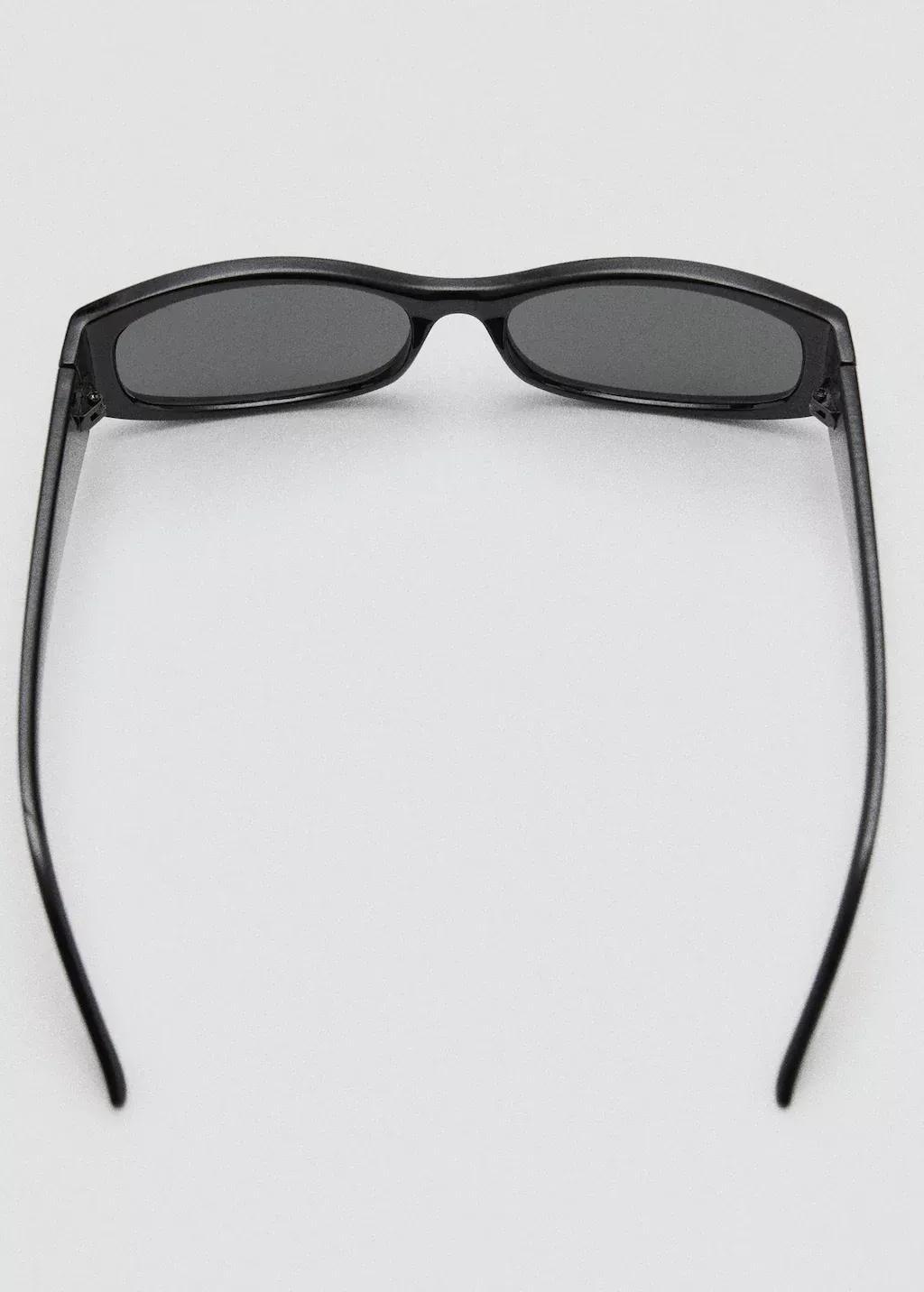 Black Rectangular-Frame Sunglasses, Black, large image number 1
