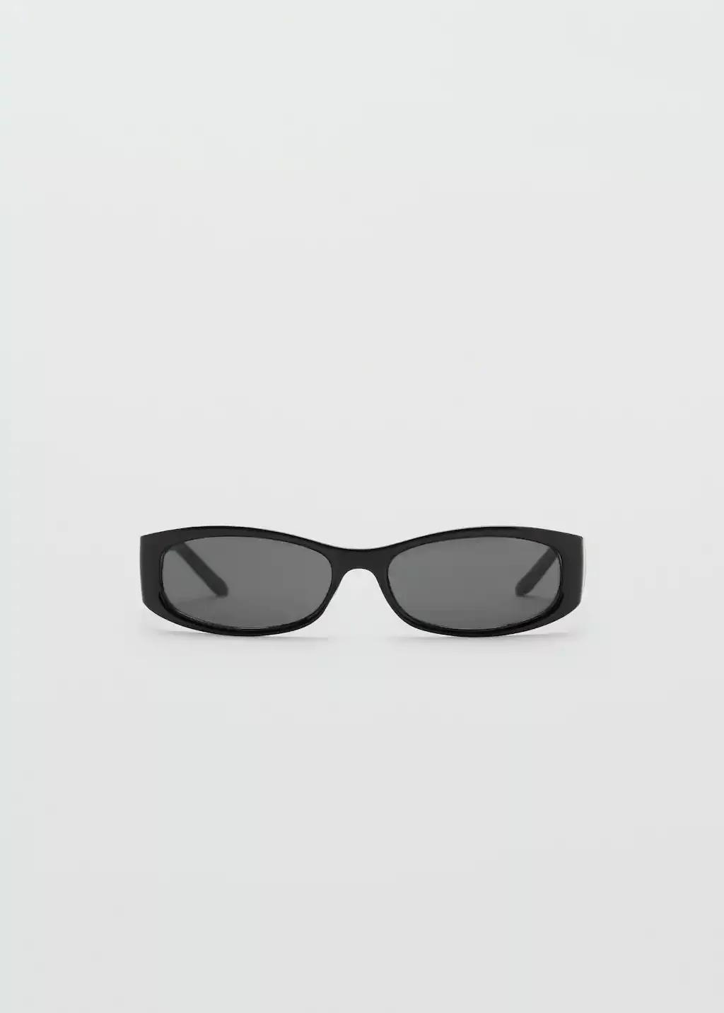 Black Rectangular-Frame Sunglasses, Black, large image number 3