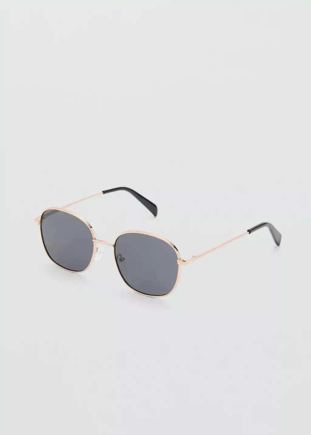 Gold Metallic Frame Sunglasses, Gold, large image number 0
