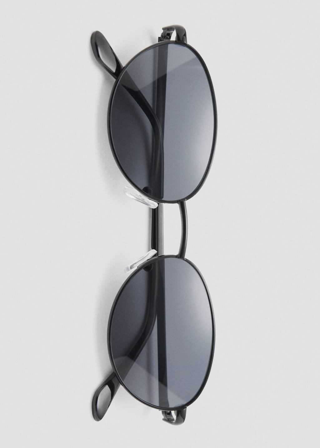 Black Metallic Frame Sunglasses, Black, large image number 2