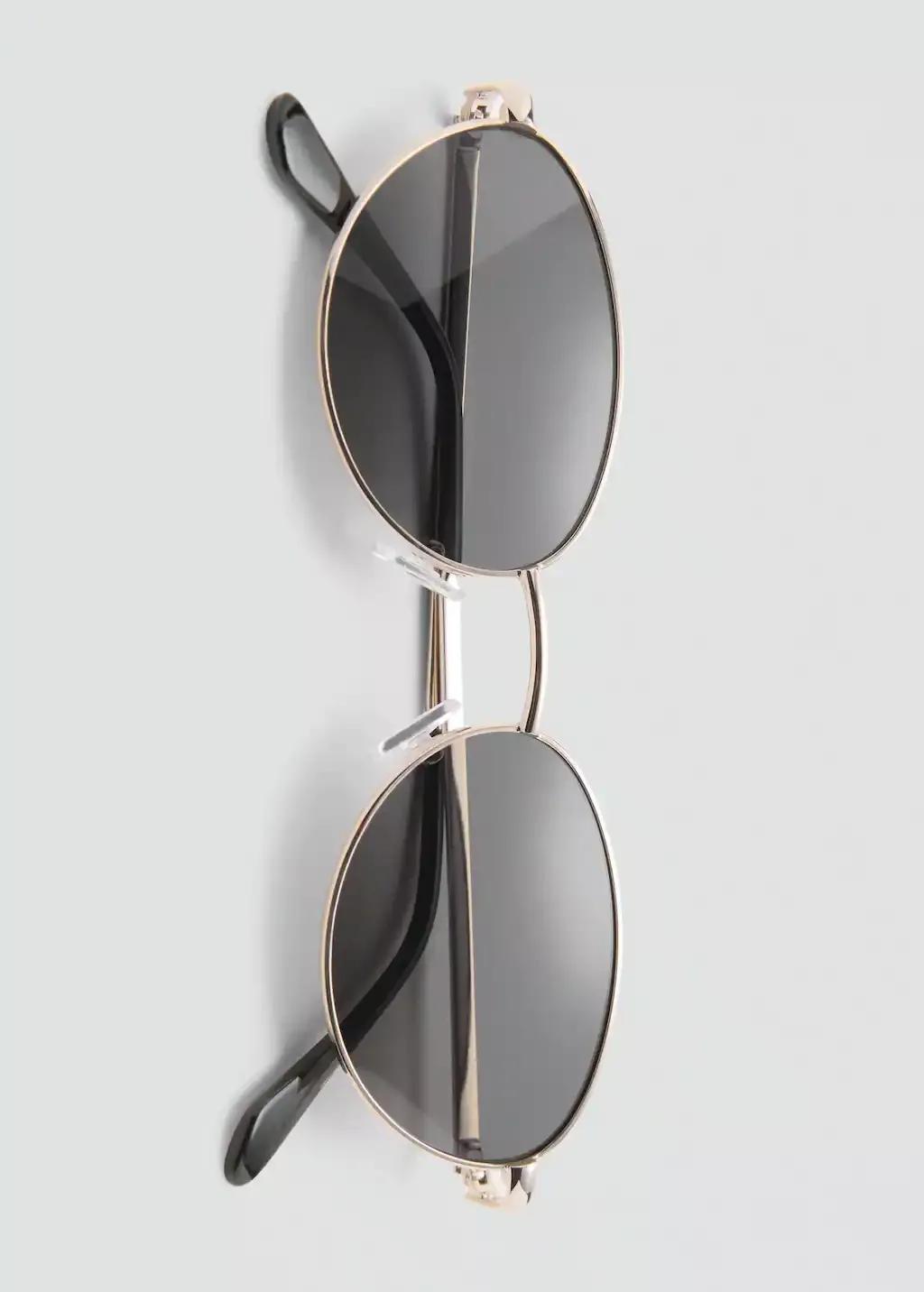 Gold Metallic Frame Sunglasses, Gold, large image number 2