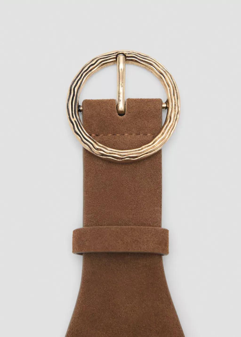 Brown Leather Obi Belt, , medium