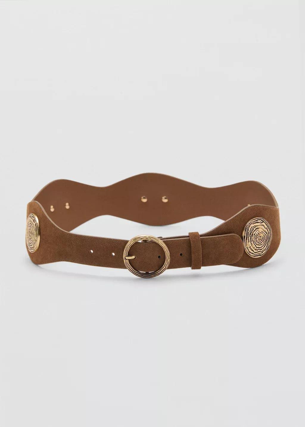 Brown Leather Obi Belt, , large image number 2