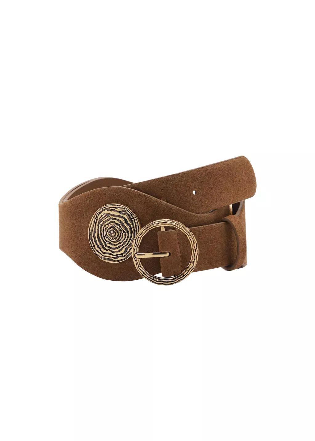 Brown Leather Obi Belt, , large image number 3