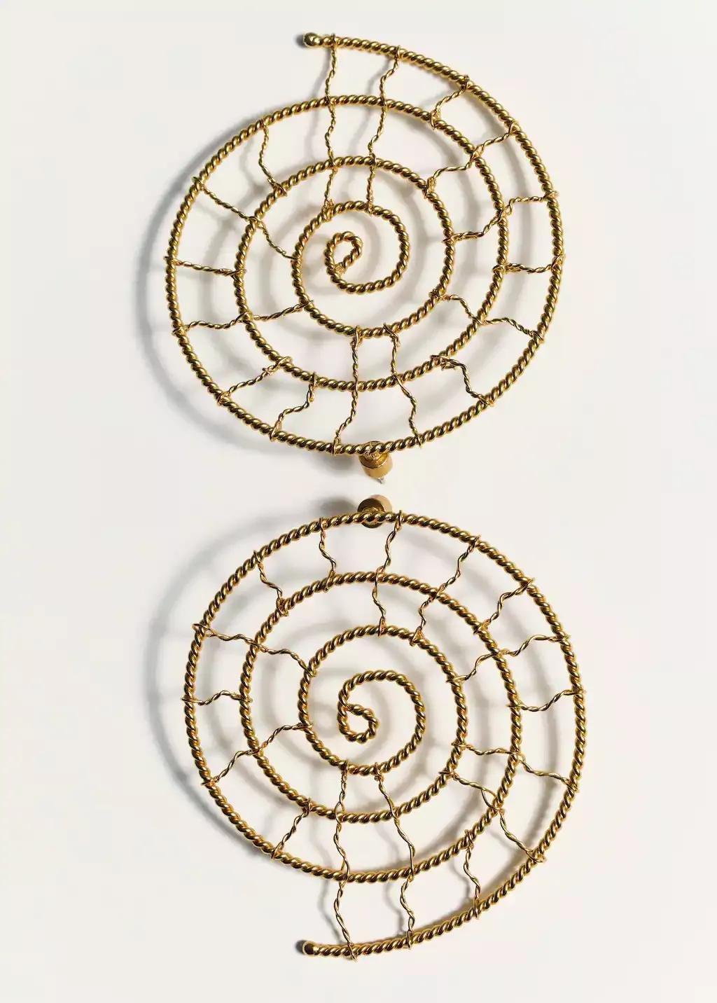 GOLD Shell design earrings, Gold, large image number 1