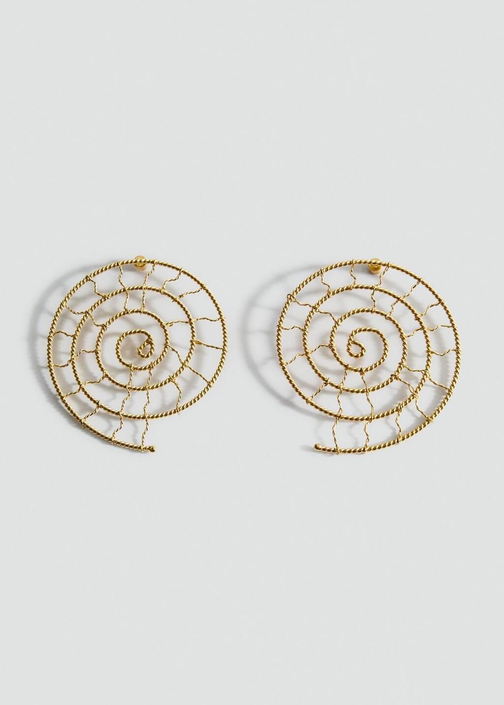 GOLD Shell design earrings, Gold, large image number 2