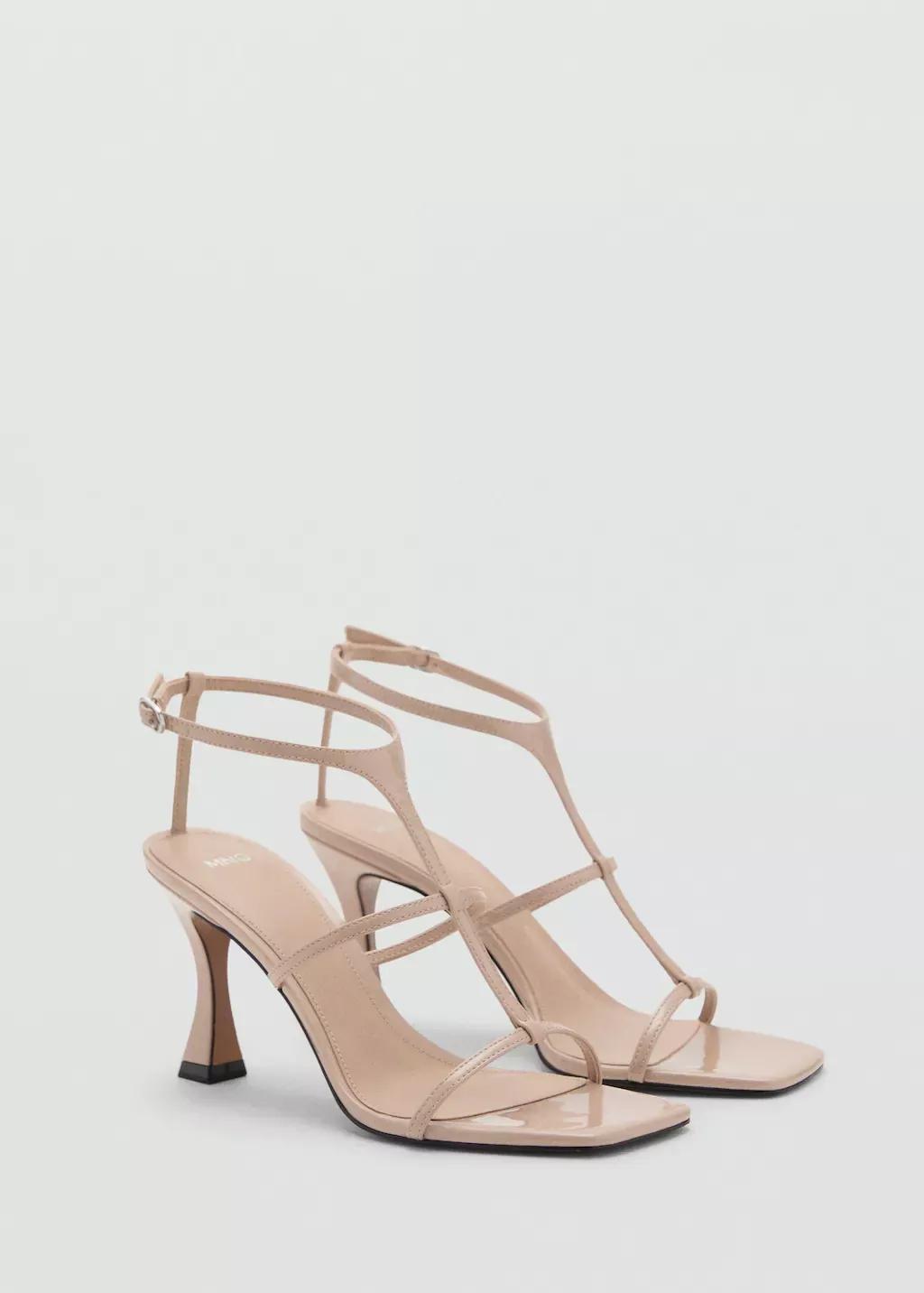 Beige Strap Sandal With Heel, , large image number 1