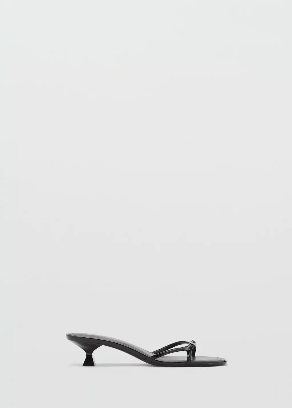 Black Heeled Sandals With Buckle Detail, , large image number 4