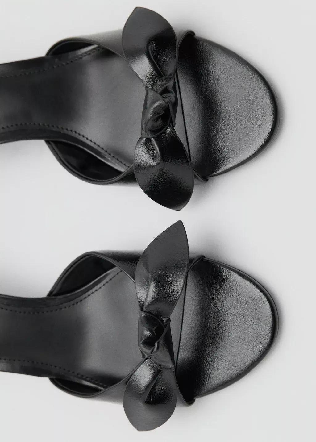 Black Bow Heel Sandals, , large image number 1