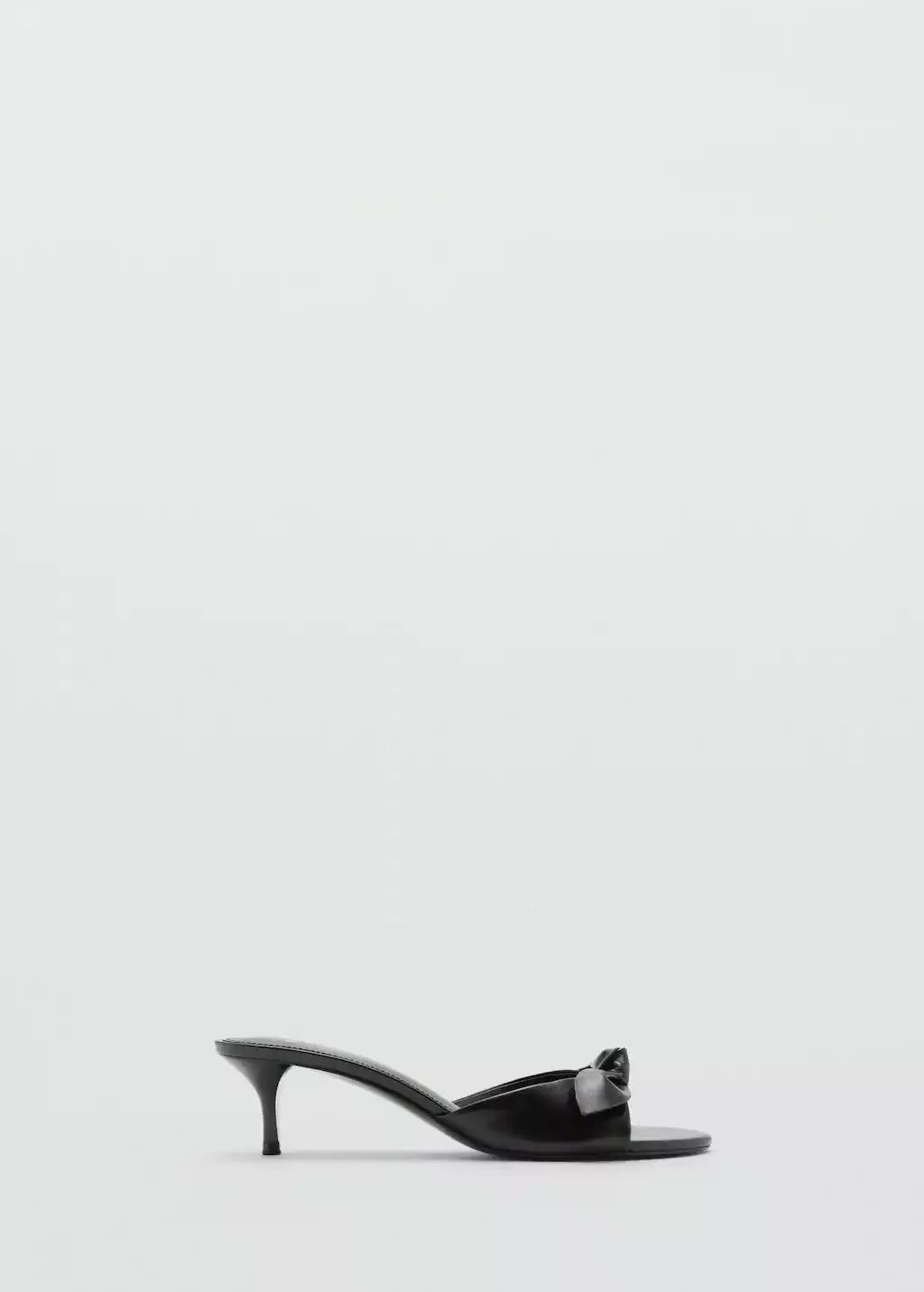 Black Bow Heel Sandals, , large image number 2