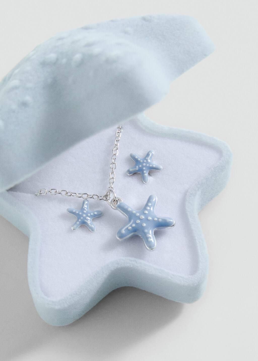 Silver Star Chain Necklace, Silver, large image number 0