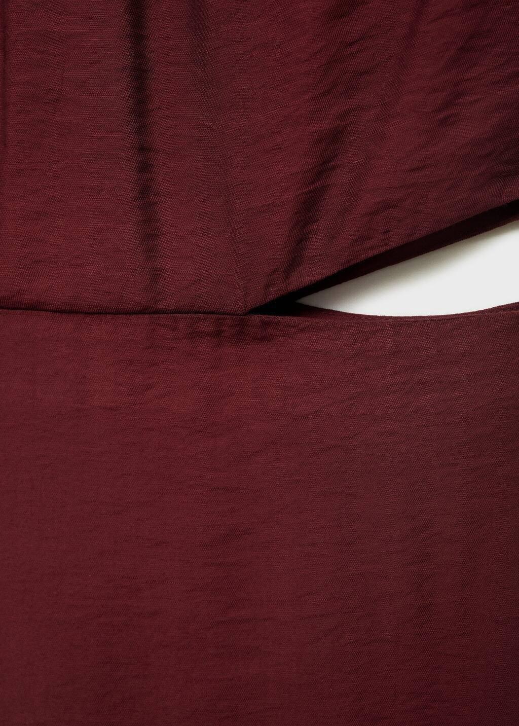Burgundy Midi-Dress With Cut-Out, , large image number 4