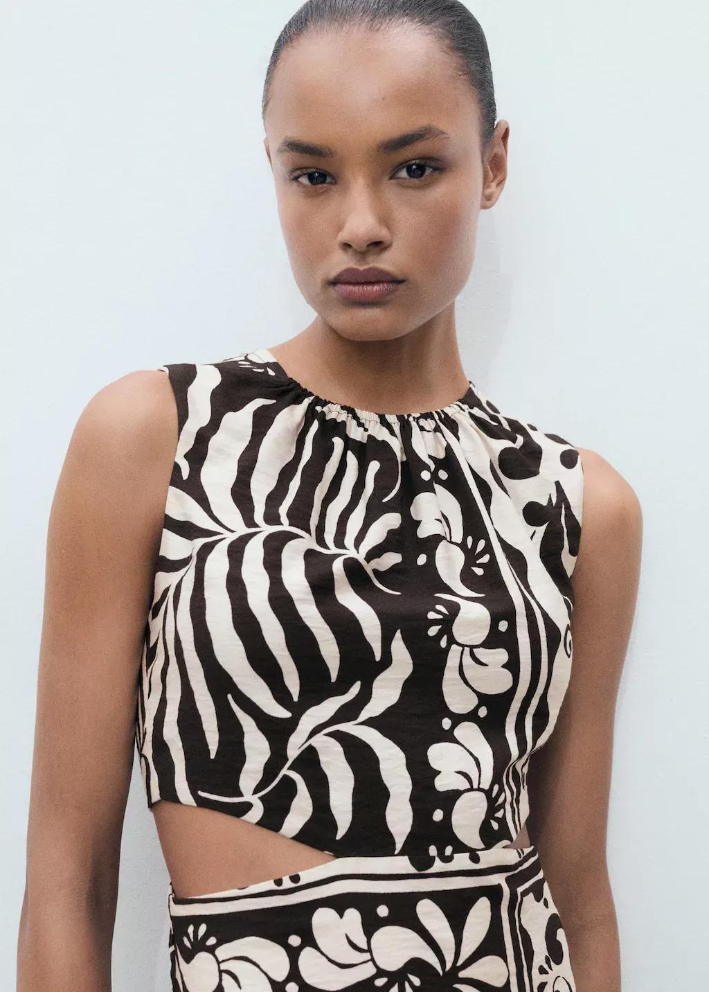 Black Midi-Dress With Cut-Out, , large image number 1