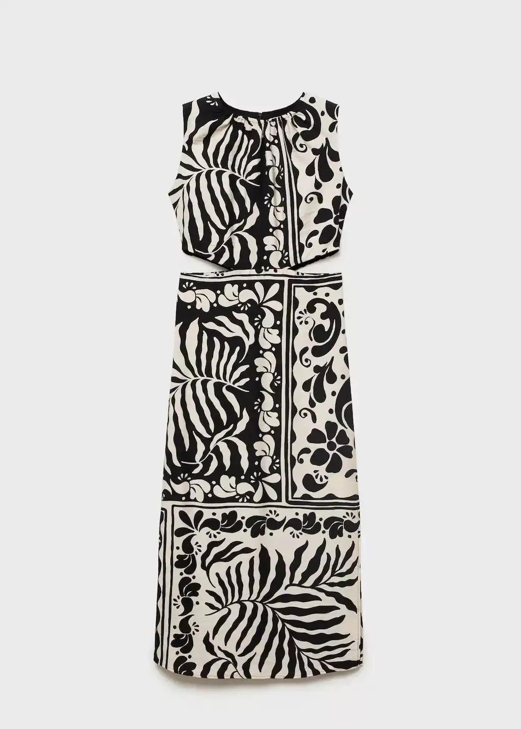 Black Midi-Dress With Cut-Out, , large image number 3