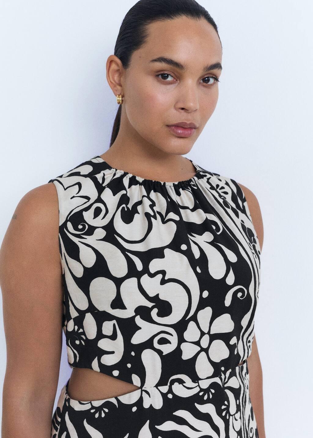 Black Midi-Dress With Cut-Out, , large image number 5
