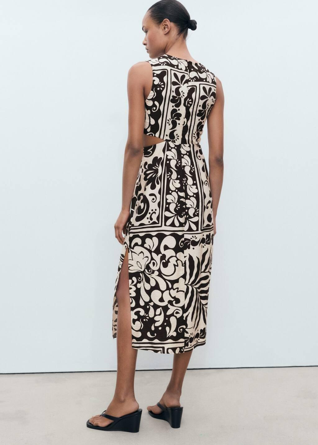 Black Midi-Dress With Cut-Out, , large image number 8