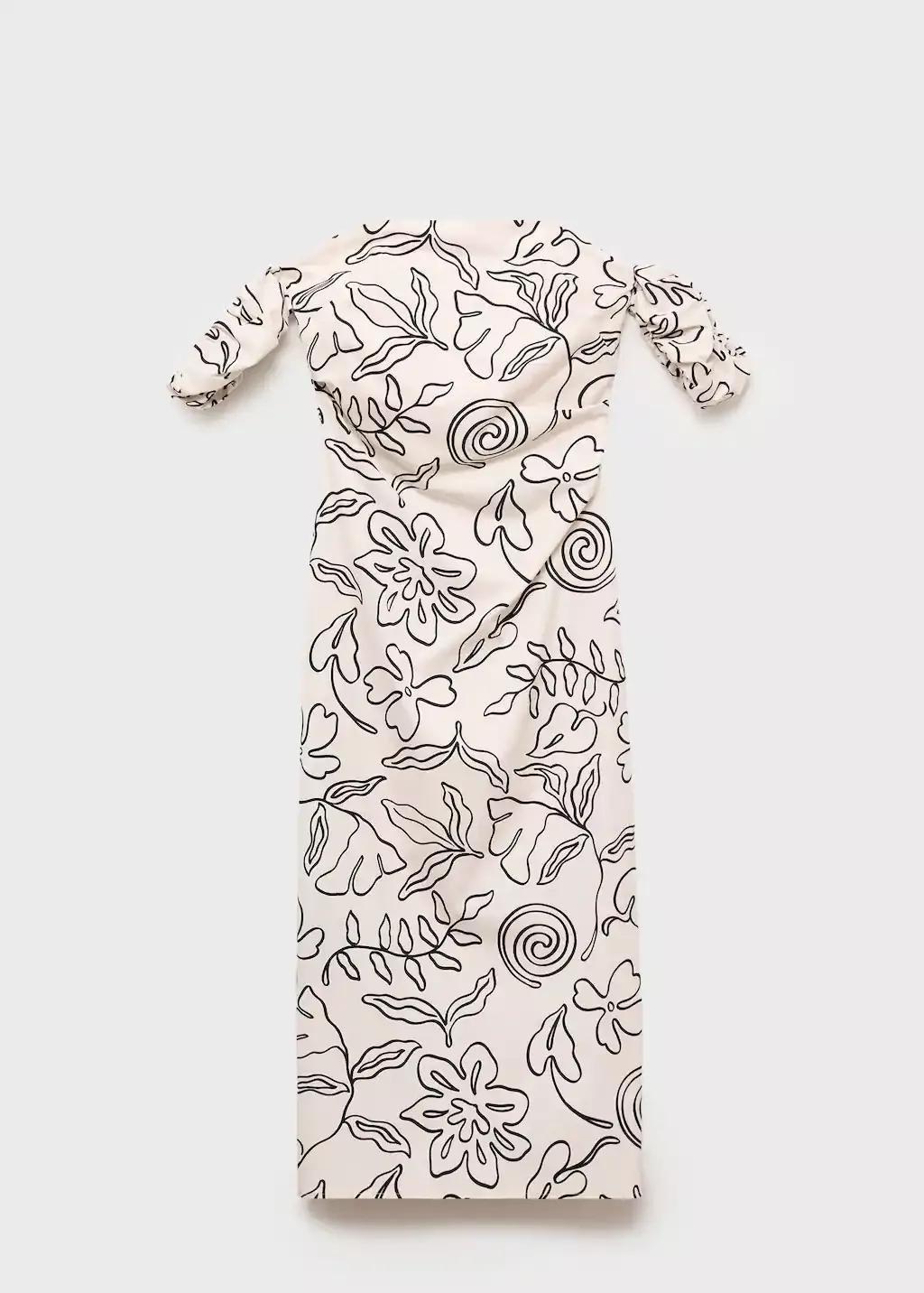 White Strapless Floral Dress, , large image number 3