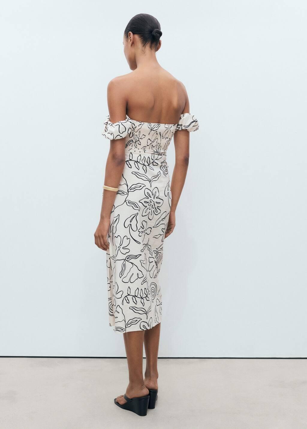 White Strapless Floral Dress, , large image number 5
