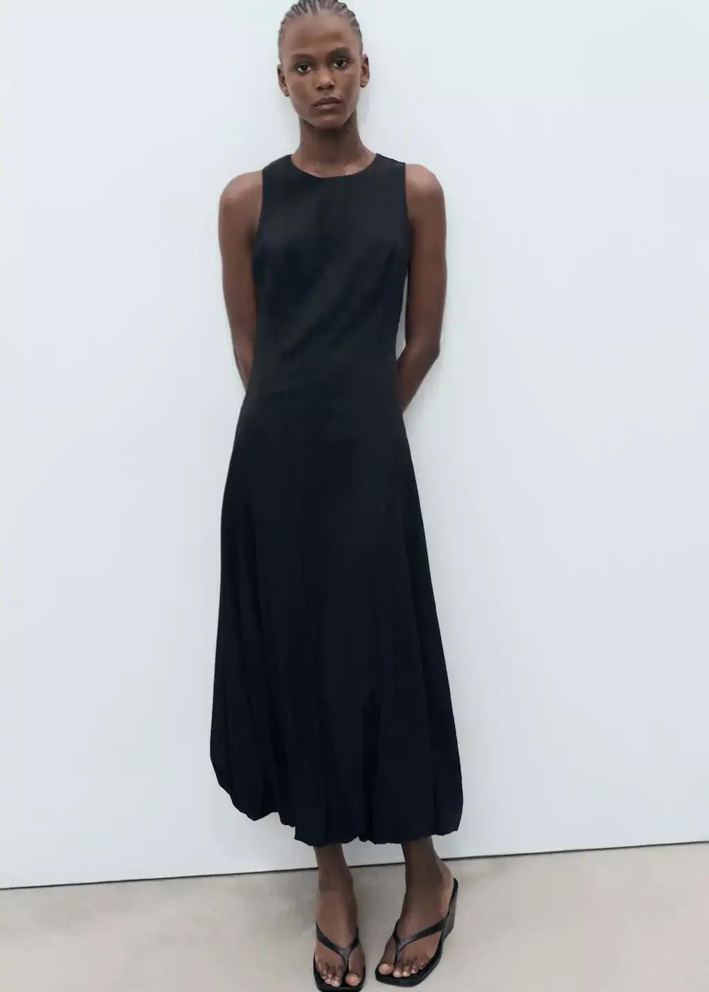 Black Long Balloon Dress, , large image number 2