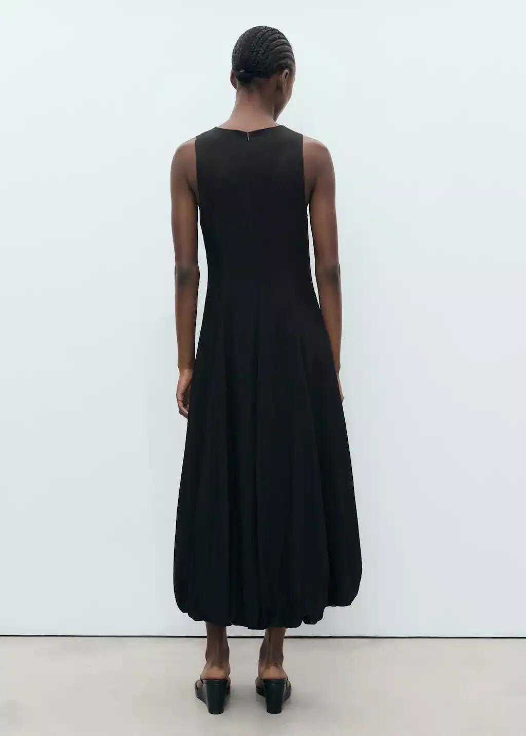 Black Long Balloon Dress, , large image number 5