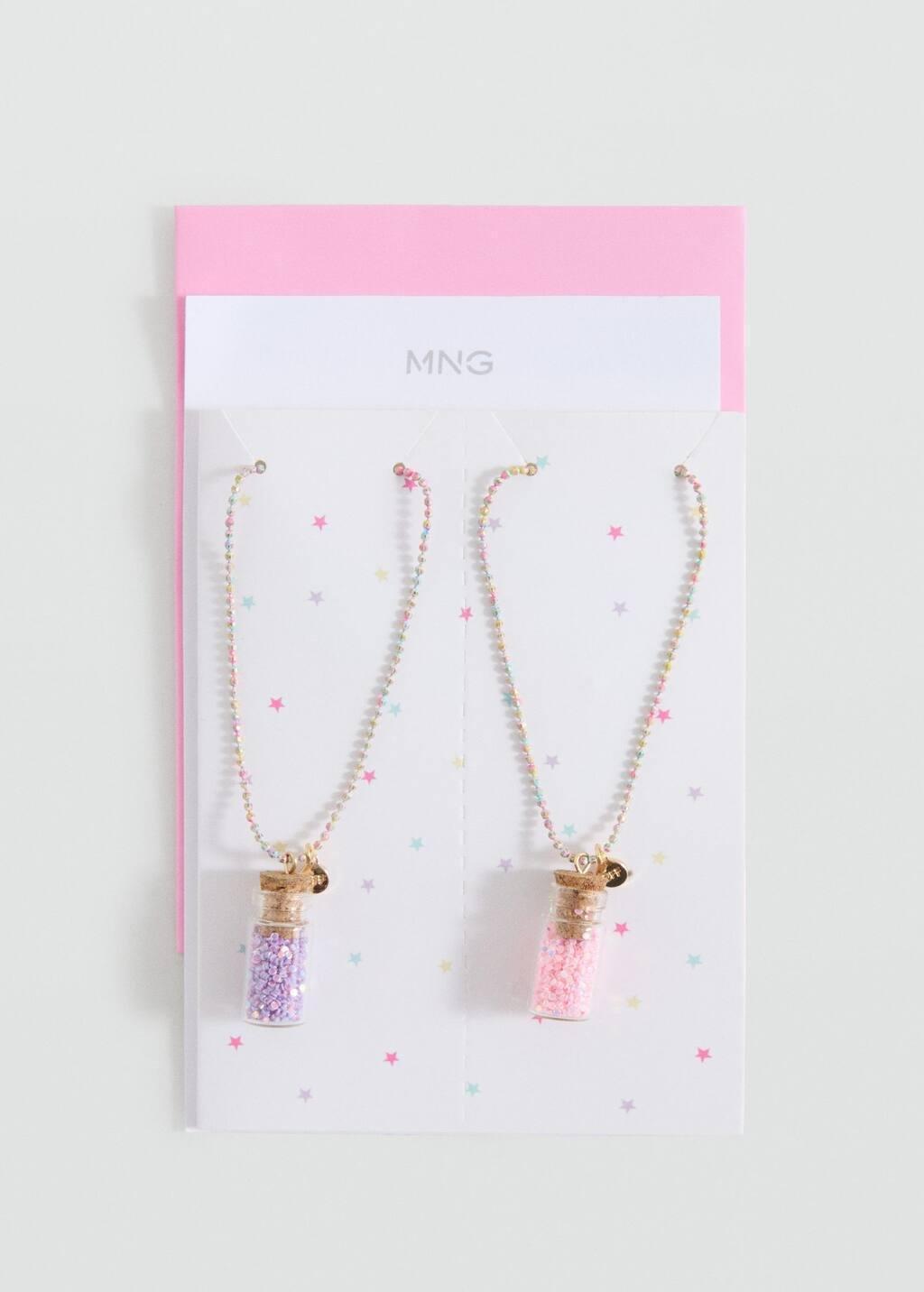 Pink 2 Pack Of Necklaces, Pink, large image number 1