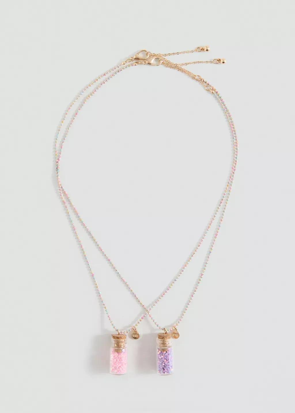 Pink 2 Pack Of Necklaces, Pink, large image number 3