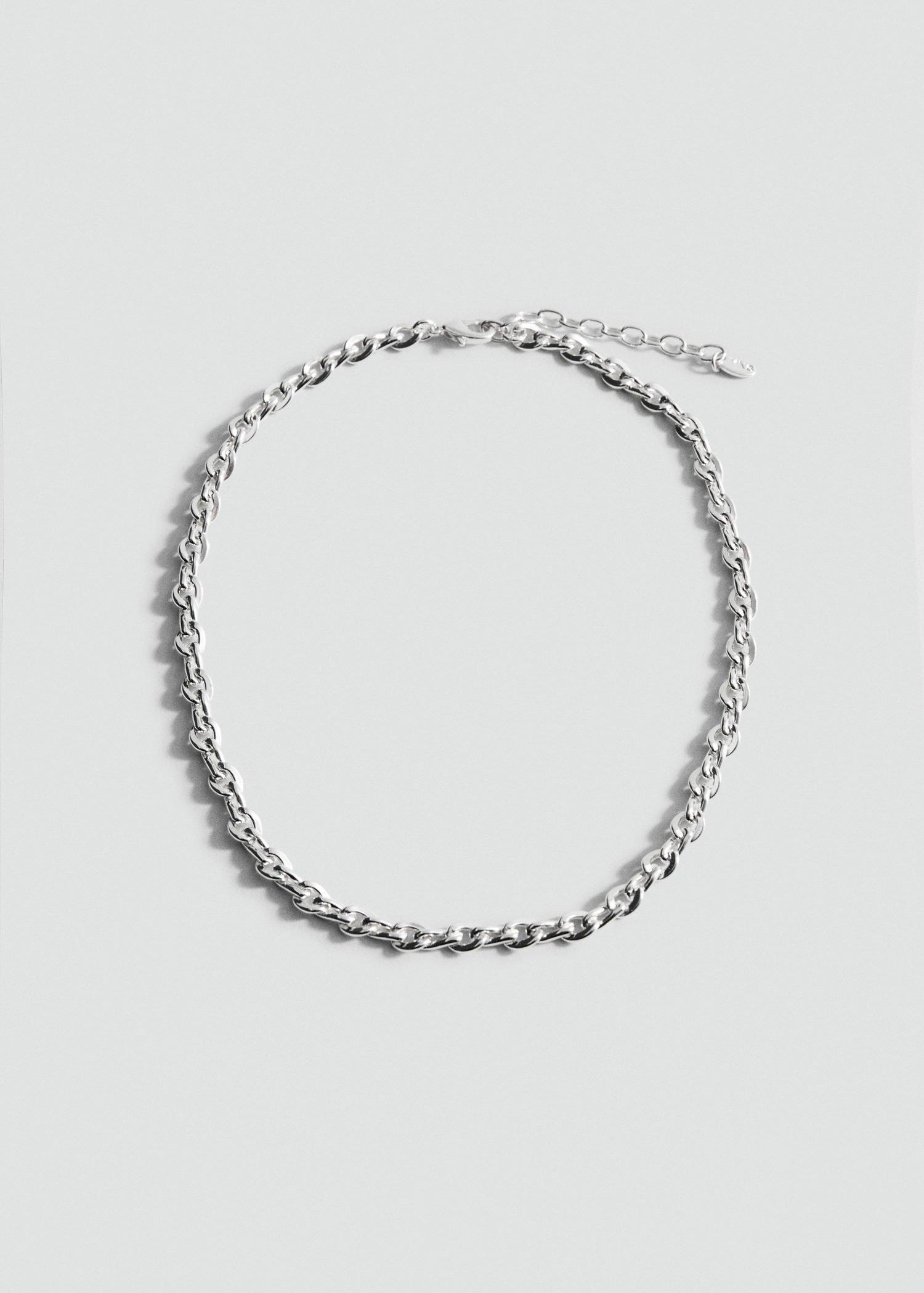 Silver Link Chain Necklace, Silver, large image number 1