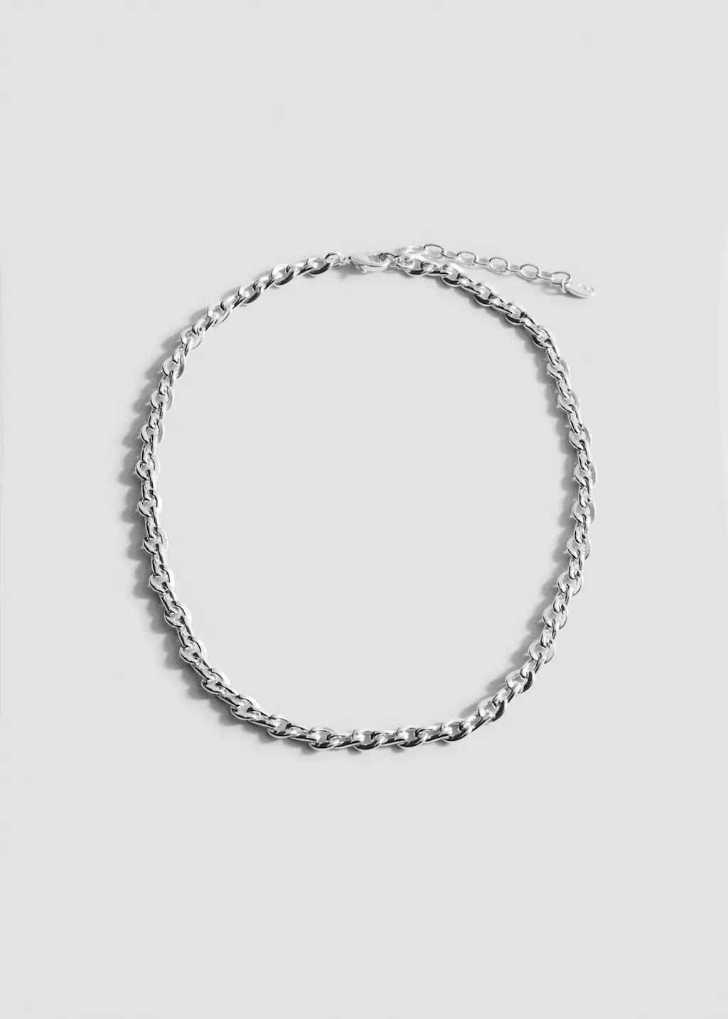 Silver Link Chain Necklace, Silver, large image number 3