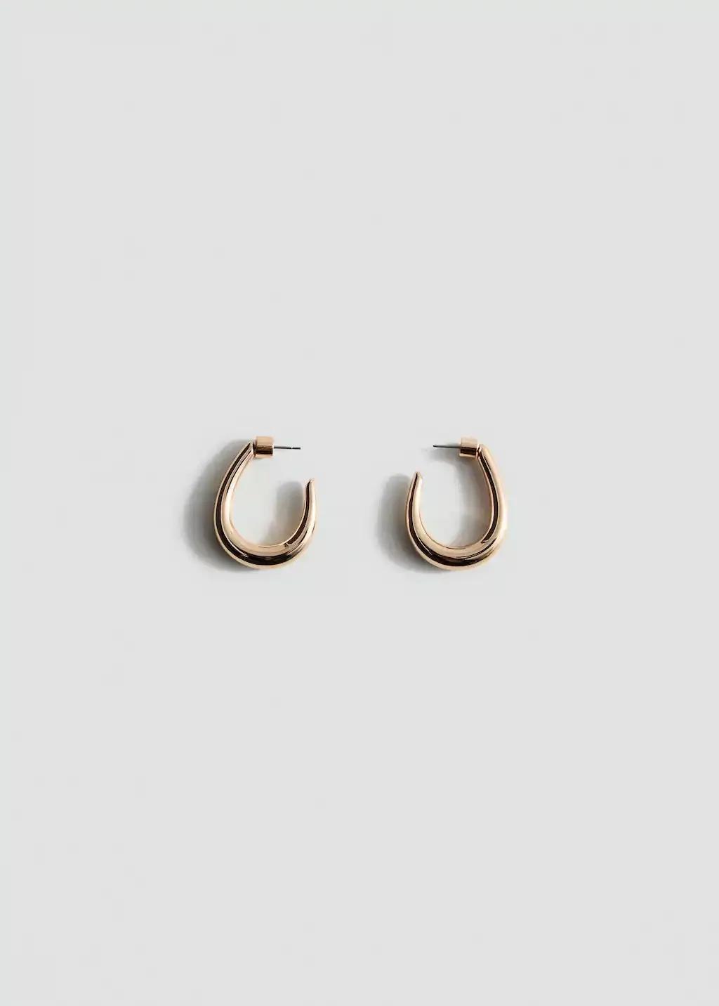 Gold Twisted Hoop Earrings, 0201_OR, large image number 1