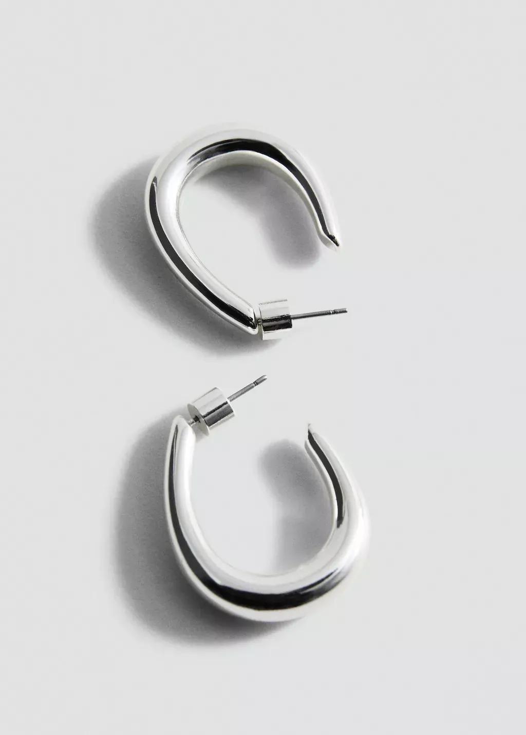 Silver Twisted Hoop Earrings, 0201_PL, large image number 0