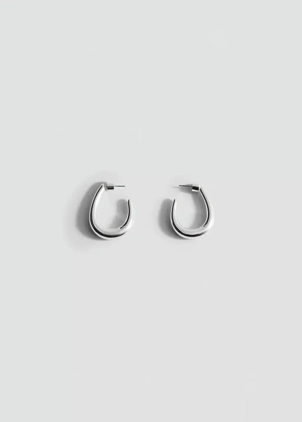 Silver Twisted Hoop Earrings, 0201_PL, large image number 1