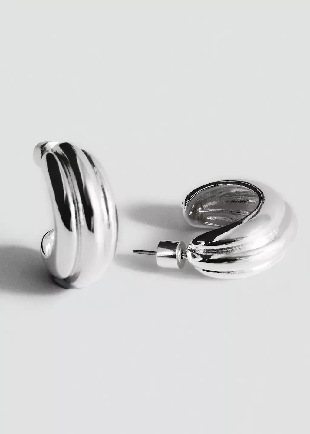 Silver Embossed Hoop Earrings, 0201_PL, large image number 0