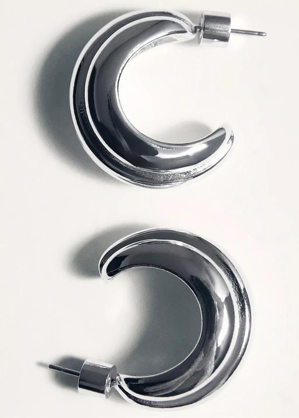 Silver Embossed Hoop Earrings, 0201_PL, large image number 1