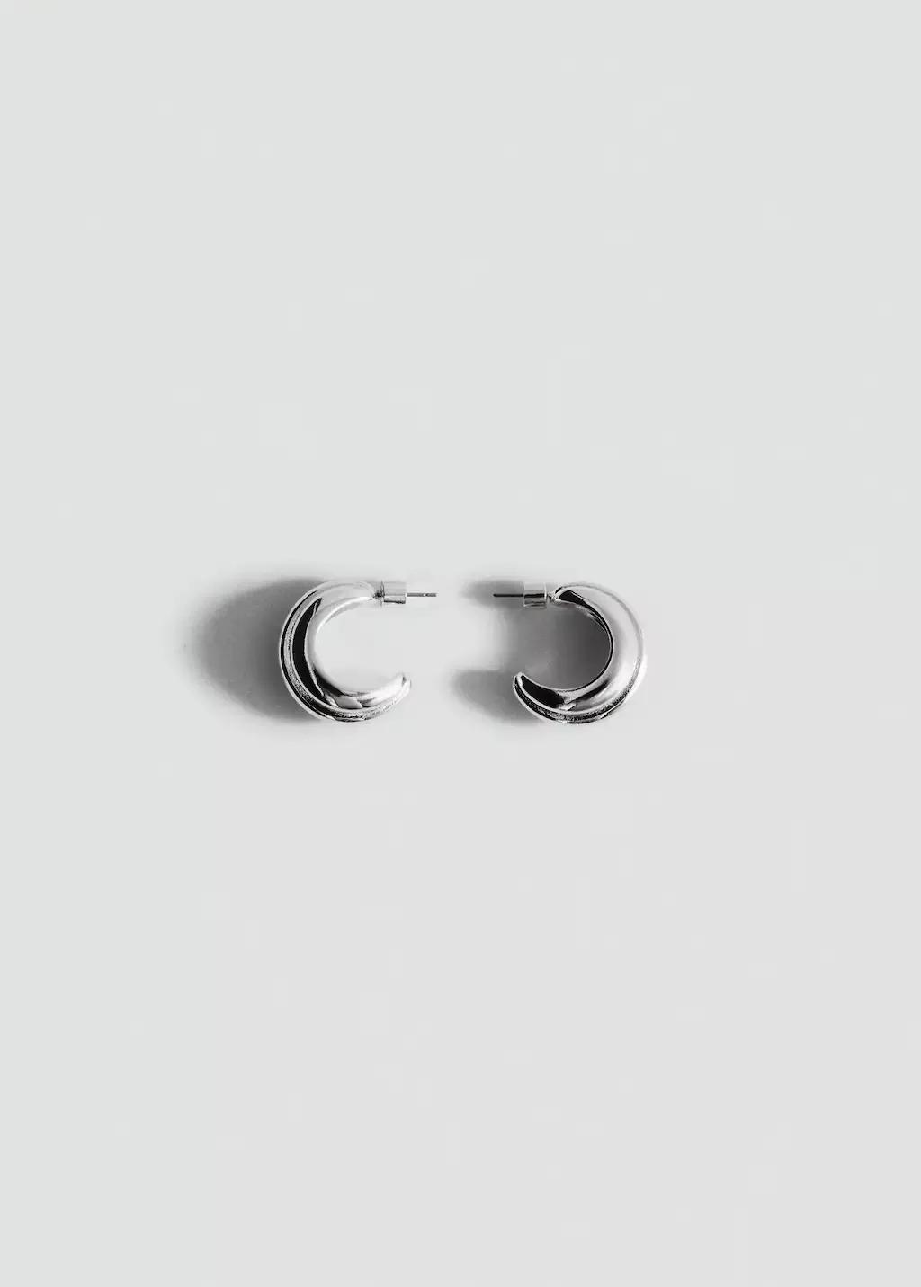 Silver Embossed Hoop Earrings, 0201_PL, large image number 2