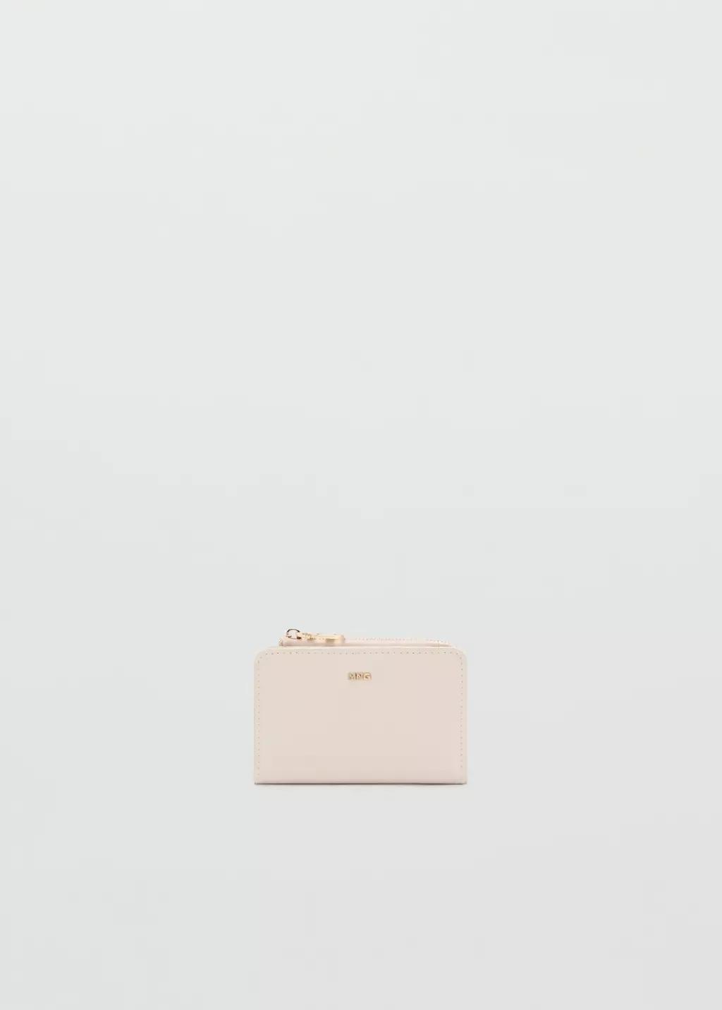 NATURAL WHITE Safiano-effect wallet with flap, Natural White, large image number 2