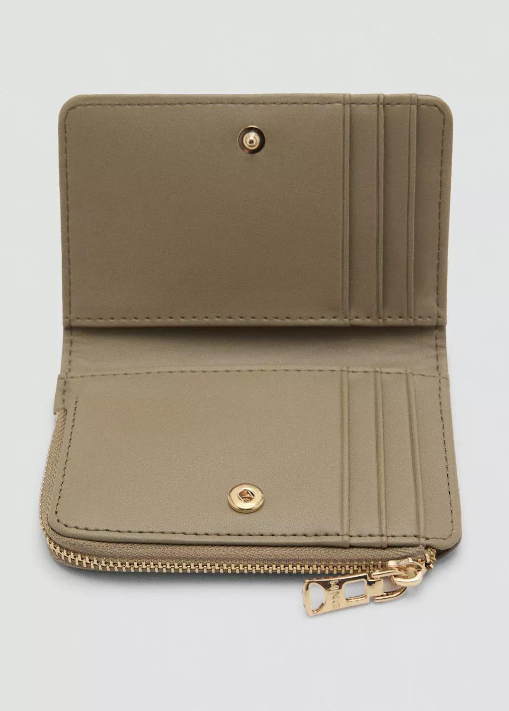 Khaki Safiano-Effect Wallet With Flap, Beige - Khaki, large image number 1