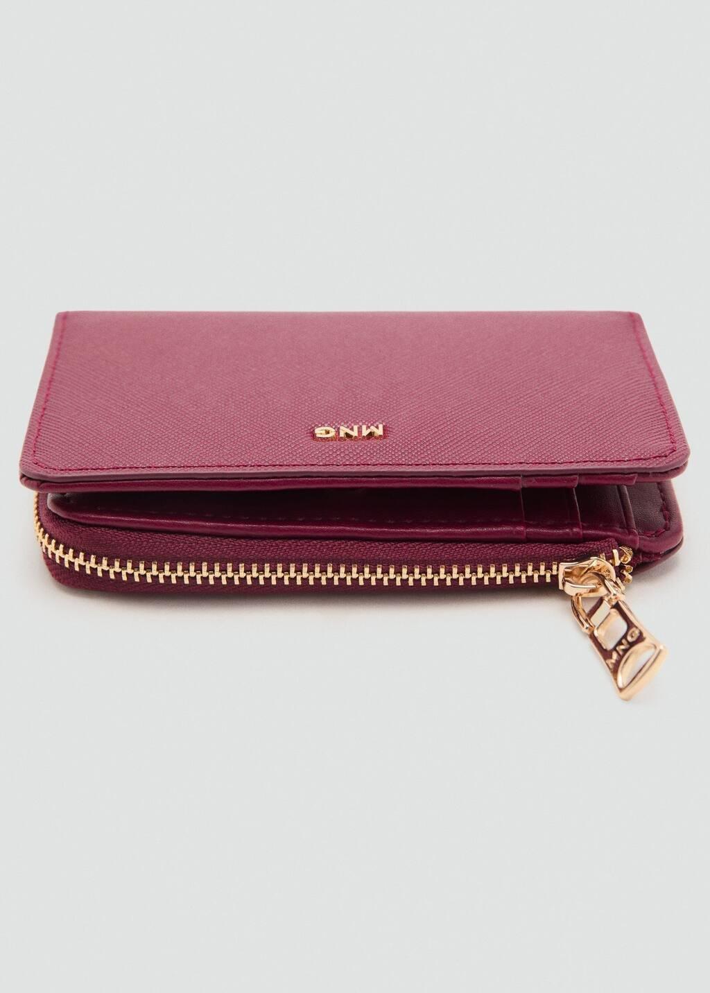 Burgundy Safiano-Effect Wallet With Flap, Dark Red, large image number 1