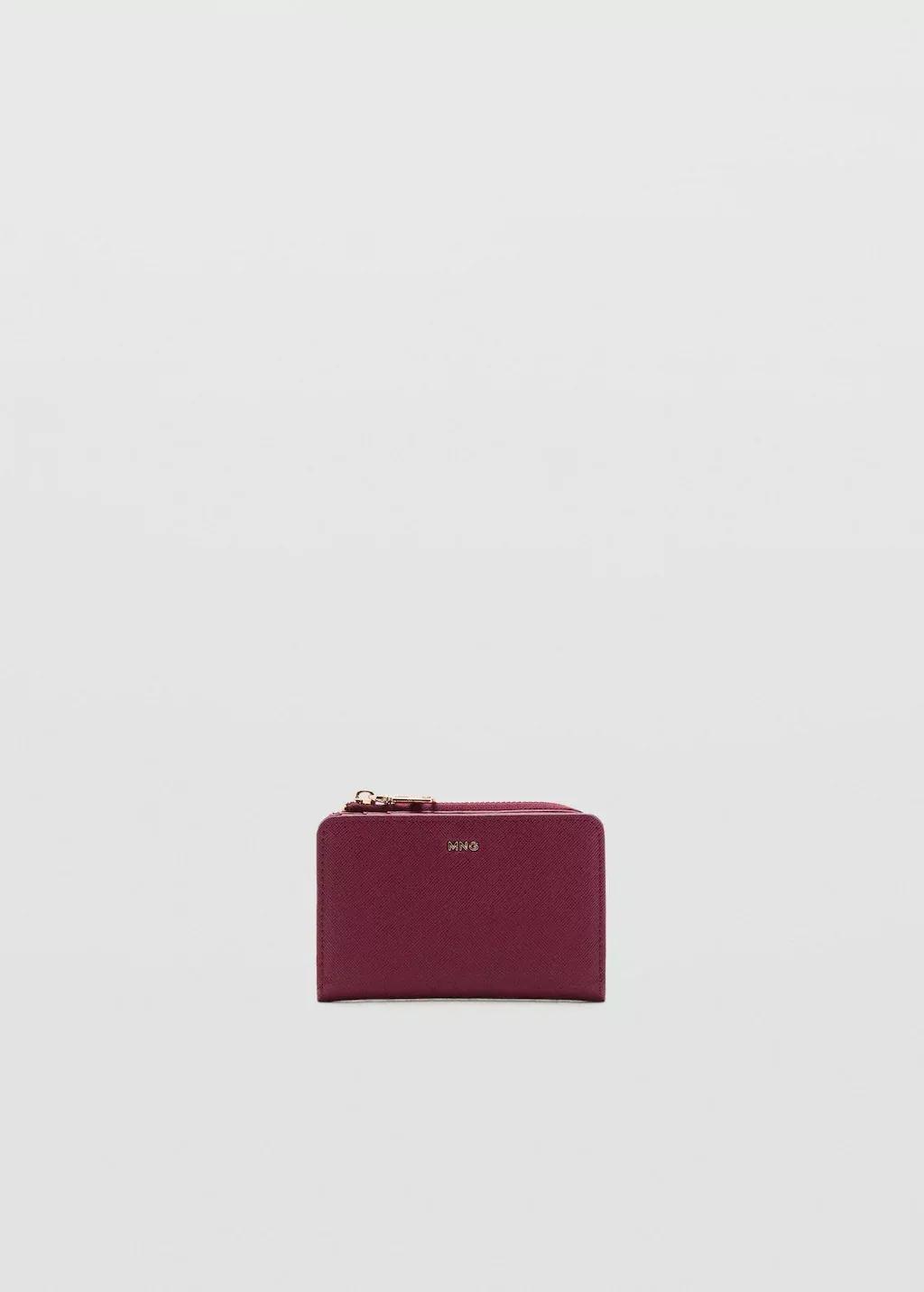 Burgundy Safiano-Effect Wallet With Flap, Dark Red, large image number 2