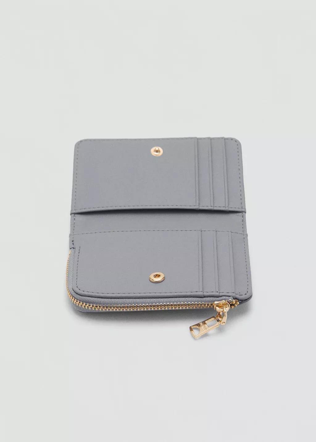 LT PASTEL GREY Safiano-effect wallet with flap, 0201_90, large image number 1