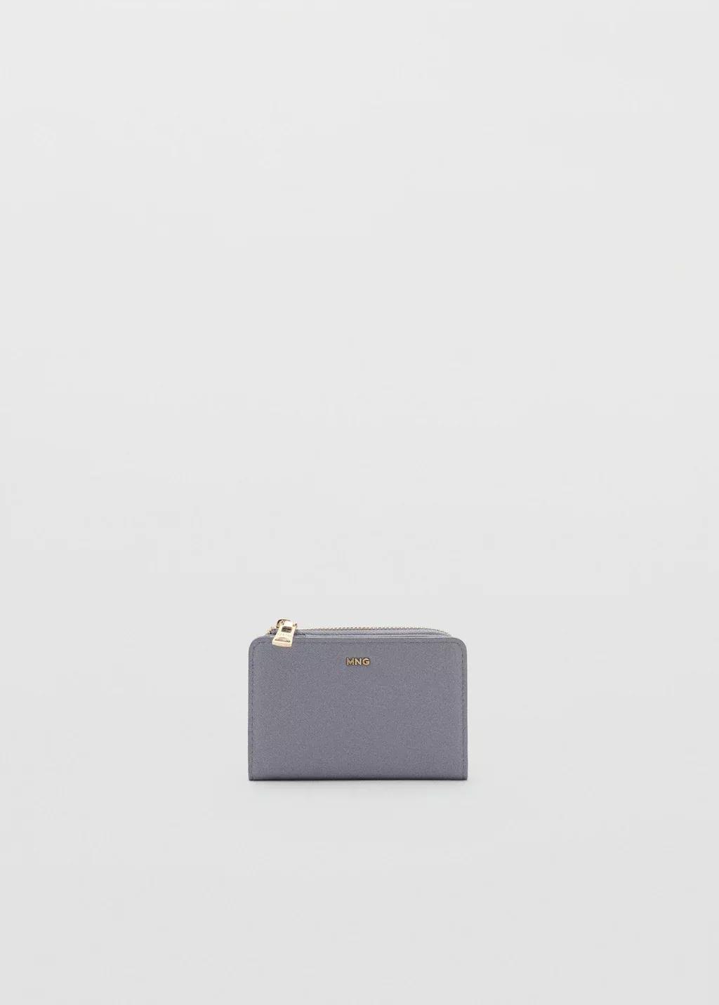 LT PASTEL GREY Safiano-effect wallet with flap, 0201_90, large image number 3