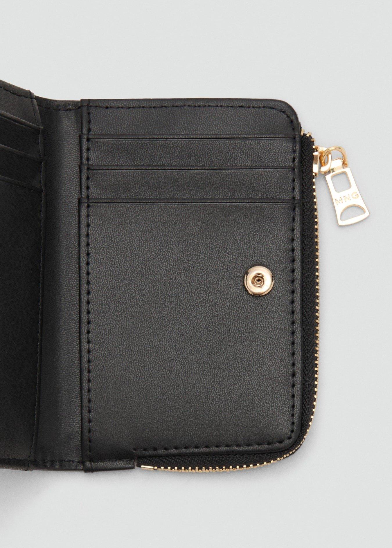 Black Safiano-Effect Wallet With Flap, , medium