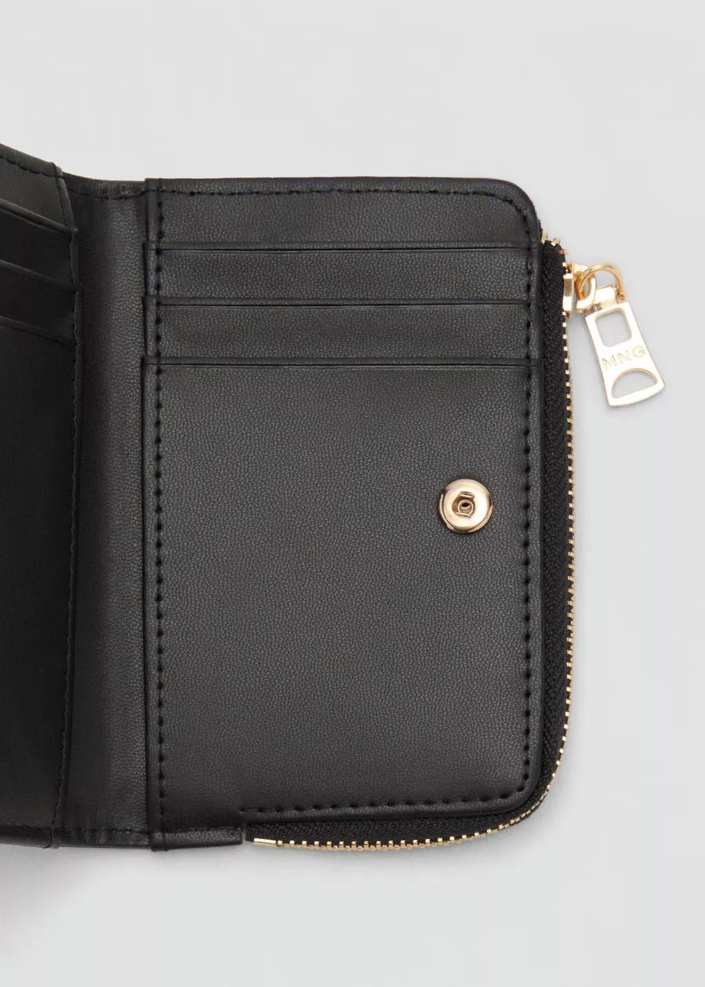 Black Safiano-Effect Wallet With Flap, 0201_99, large image number 3
