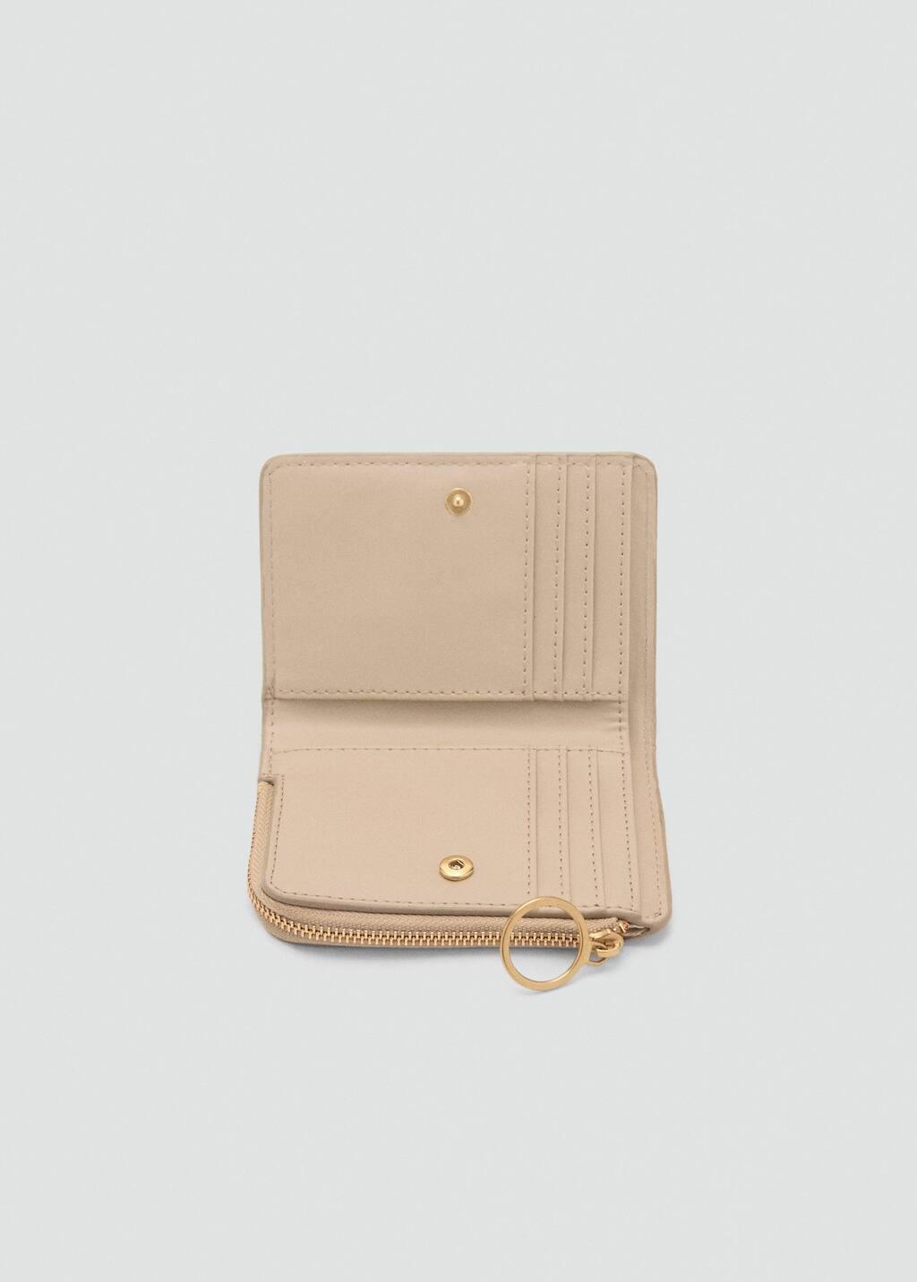 Beige Wallet With Flap And Zip, 0201_08, large image number 1