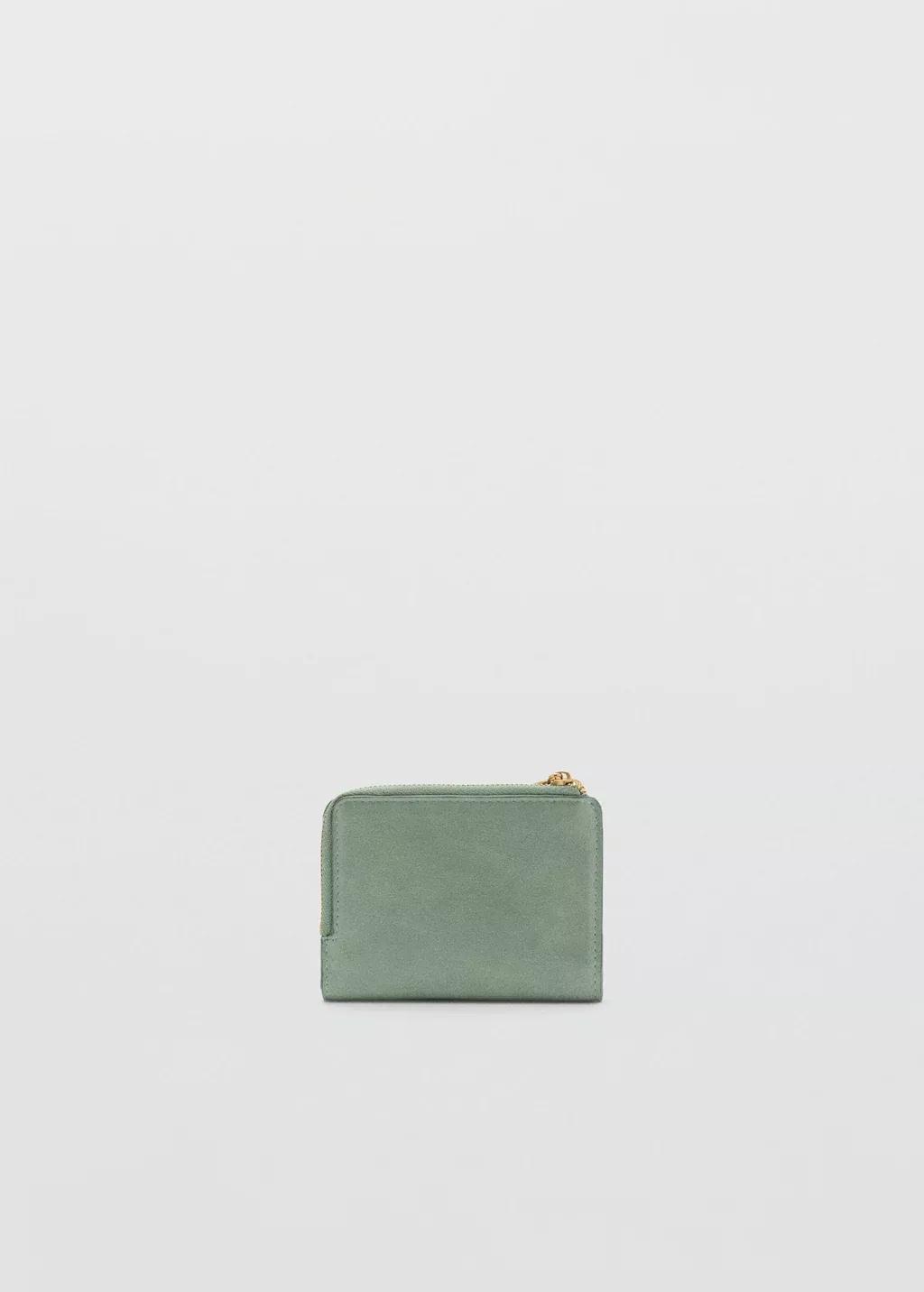 Green Wallet With Flap And Zip, , medium