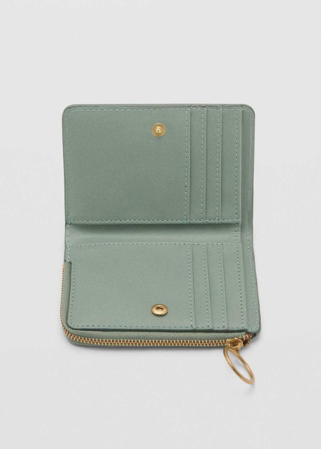 Green Wallet With Flap And Zip, Turquoise - Aqua, large image number 1