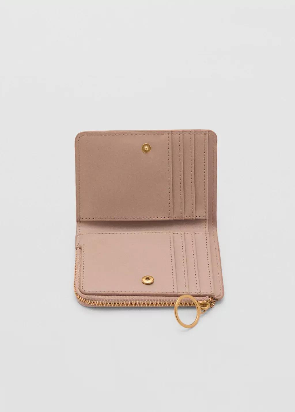 Pink Wallet With Flap And Zip, Light-Pastel Pink, large image number 1
